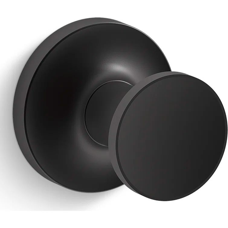 Matte Black Round Wall Mounted Bathroom Robe Hook