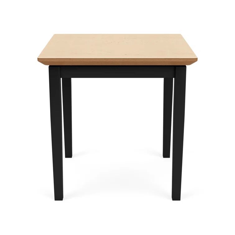 Lenox Black and Natural Maple Metal End Table