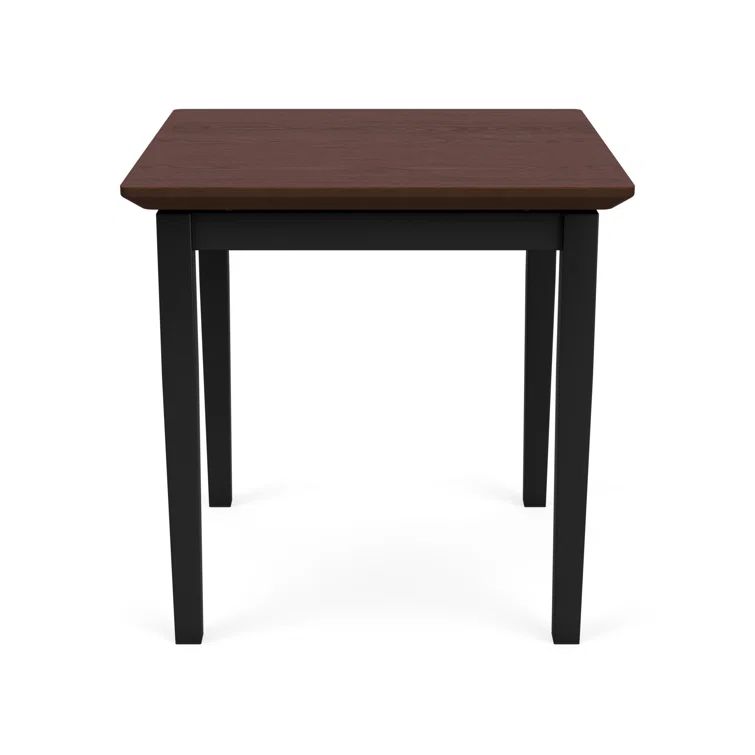 Lenox Black Steel End Table with Cocoa Walnut Laminate Top