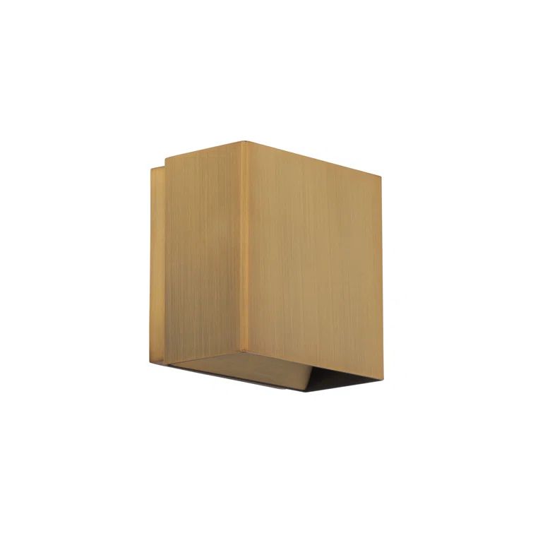 Aged Brass 5" Rectangular LED Wall Sconce