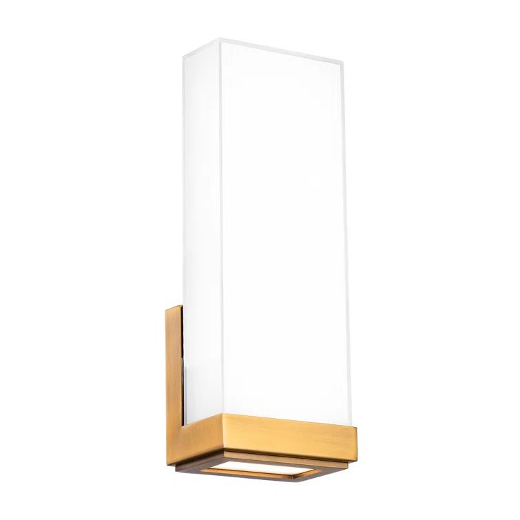 Aged Brass Dimmable LED Wall Sconce with Energy Star