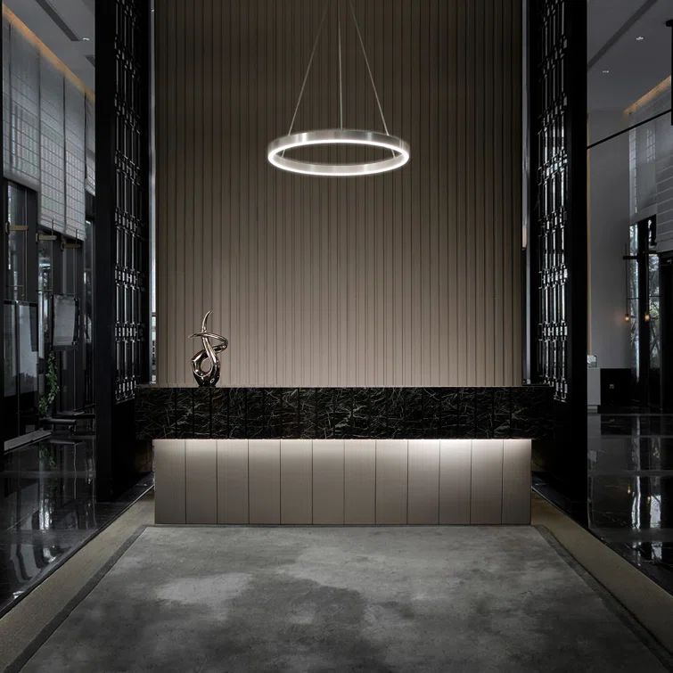 Sirius 18" Brushed Aluminum LED Indoor/Outdoor Pendant