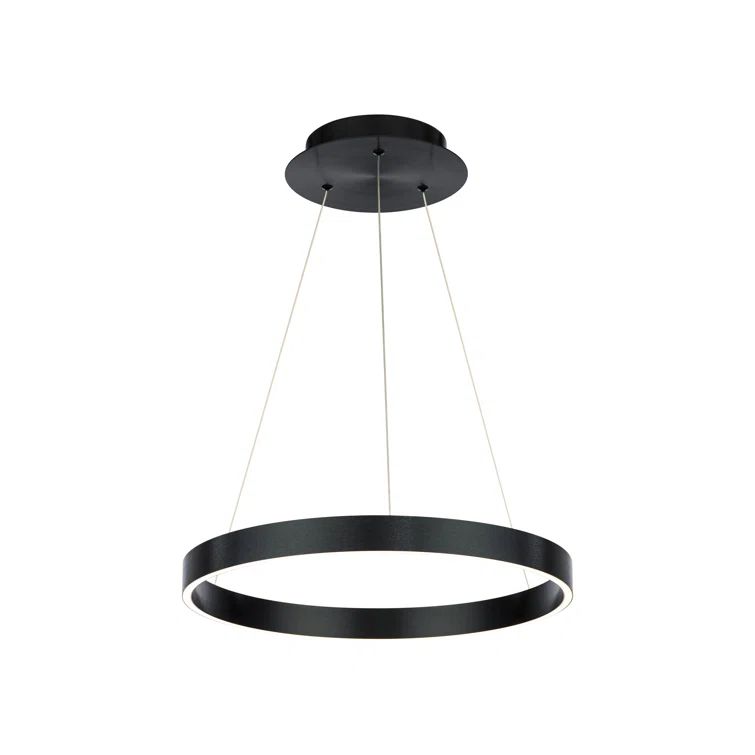 Sirius 18" Black Aluminum LED Pendant with Silicone Shade