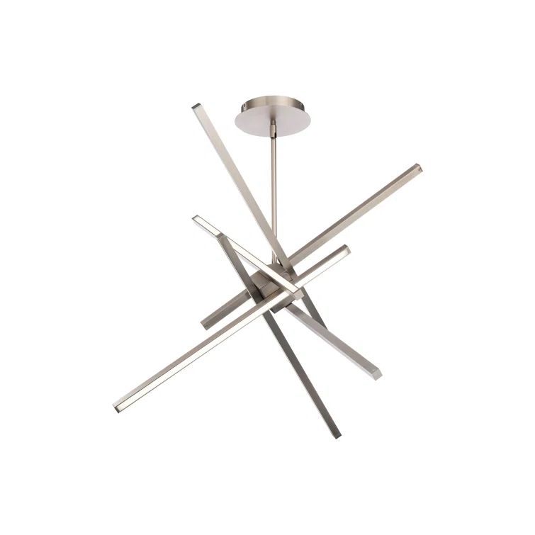 Ecliptic 29" Brushed Nickel LED Pendant with White Polycarbonate Shade