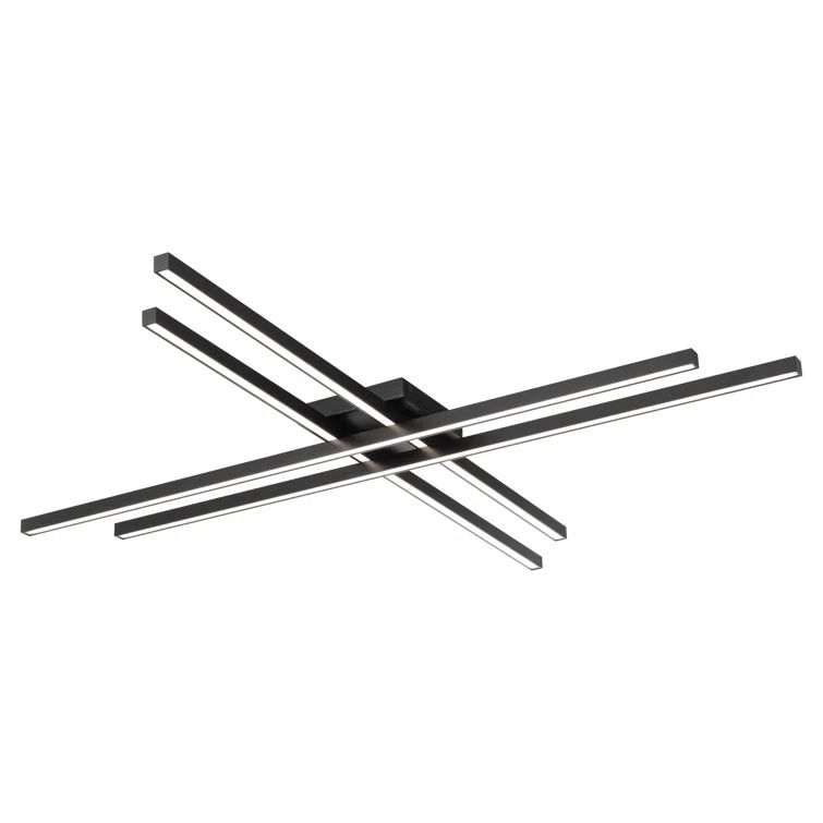 42" Black Glass LED Flush Mount Ceiling Light