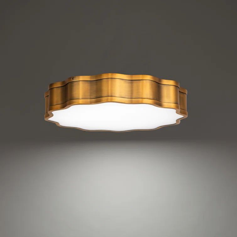 Vaughan 16" Aged Brass Glass LED Flush Mount