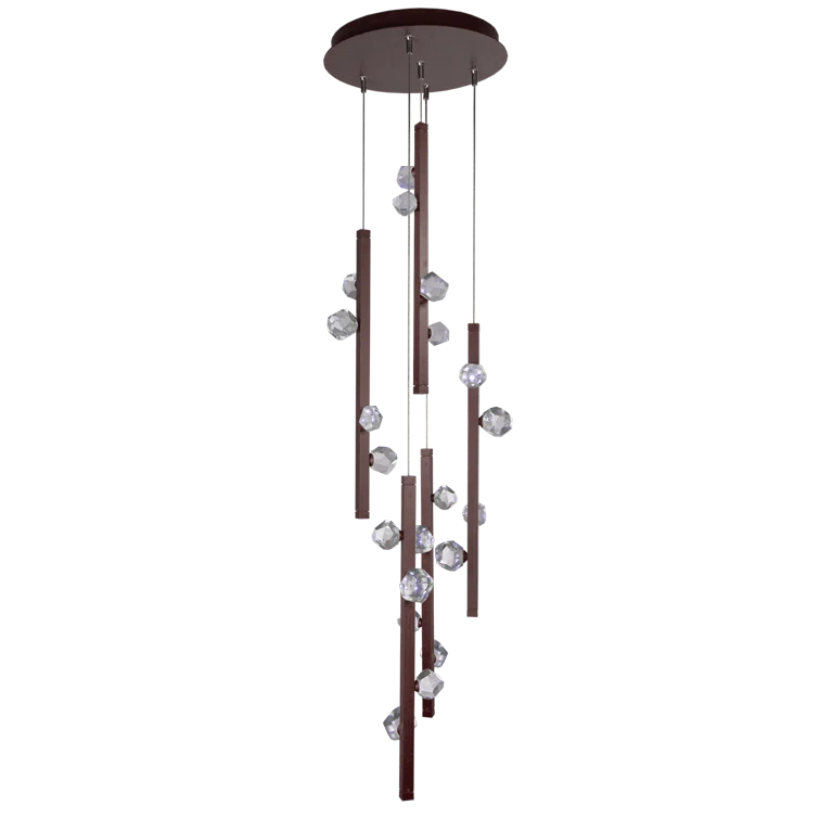 Stella 21" Matte Black and Bronze Glass LED Pendant