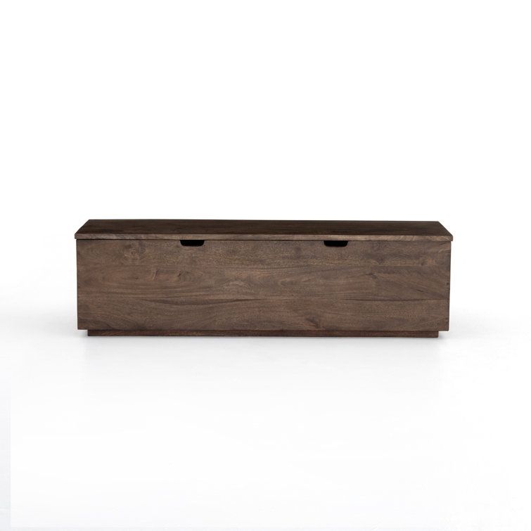 Aged Brown Mango Wood Lift-Top Coffee Table Trunk