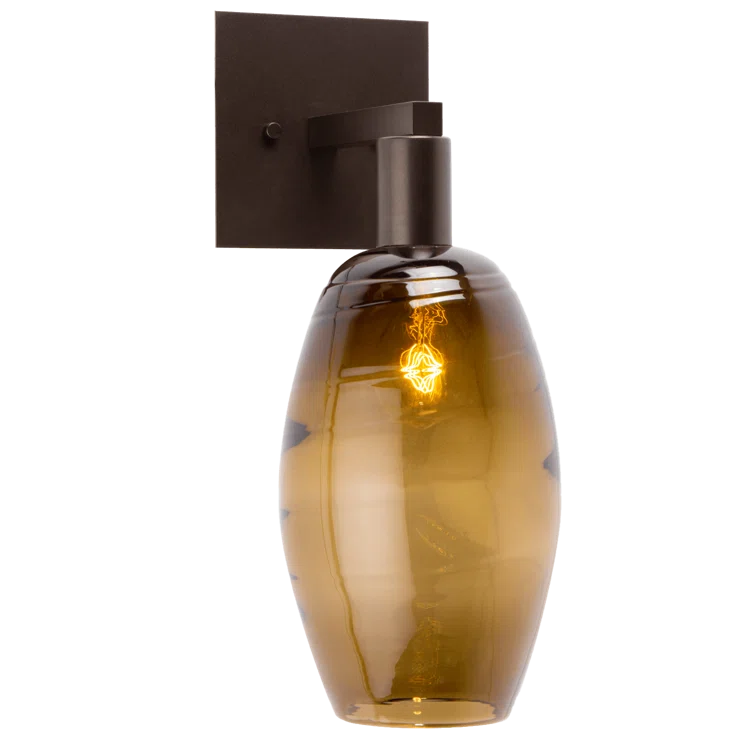 Ellisse Hand Blown Glass & Bronze Wall Sconce - 16" Height