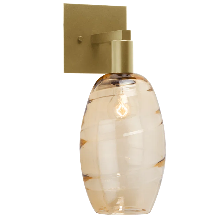 Ellisse Gilded Brass & Bronze Blown Glass Wall Sconce