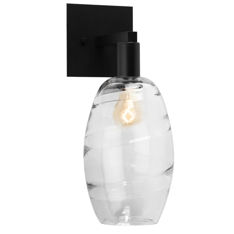 Matte Black Hand-Blown Glass Wall Sconce