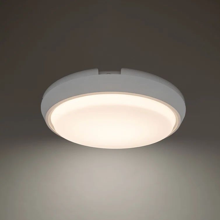 Zenith 15" Titanium LED Flush Mount with Frosted Glass Shade