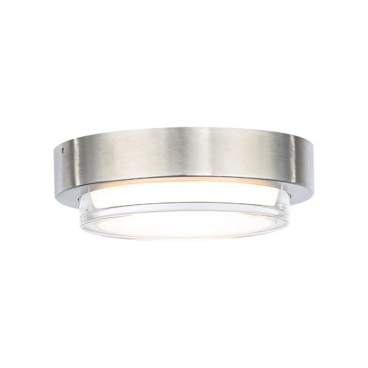 Modern Forms 7.75" Square LED Outdoor Flush Mount in Stainless Steel
