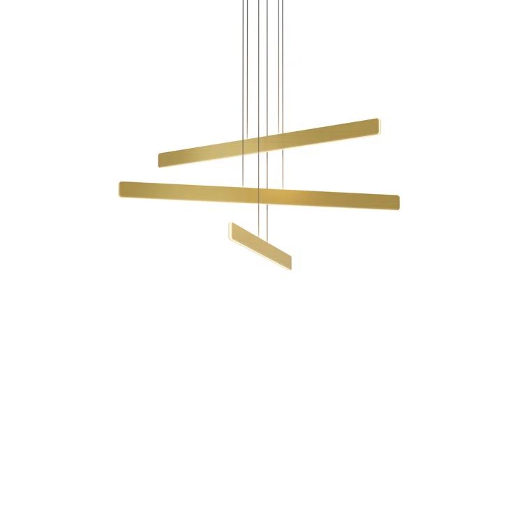 Matte Black and Gold 3-Light LED Indoor/Outdoor Pendant