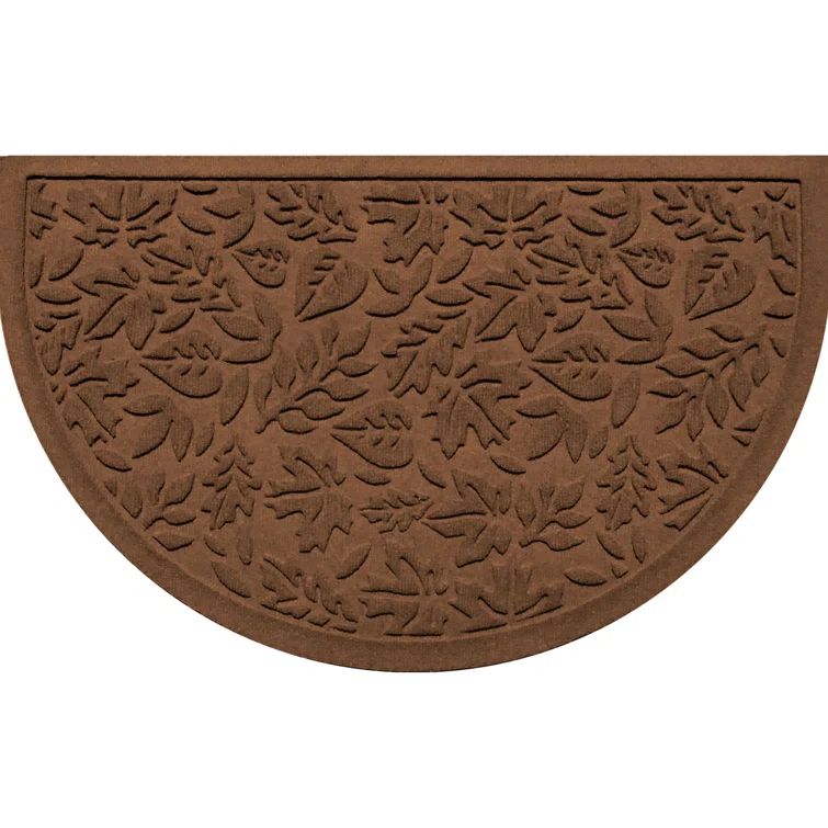 Dark Brown Semi-Circle Rubber Outdoor Fall Door Mat