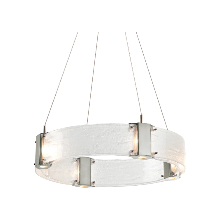 Ethereal Glow 32'' Crystal LED Chandelier in Metallic Beige Silver
