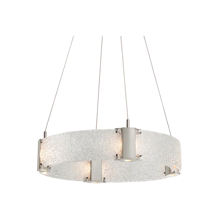 Bronze Crystal Parallel Ring Plug-In Chandelier 23.9 in