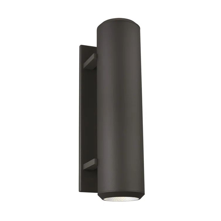 Bronze Cylinder Dimmable Outdoor Wall Light with Aluminum Shade