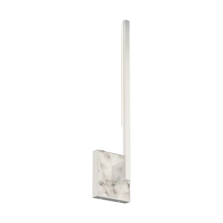 Polished Nickel White Marble Dimmable LED Wall Sconce