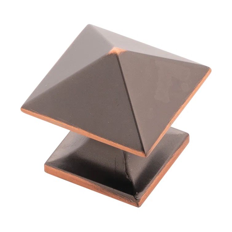 Modern Square Oil-Rubbed Bronze Cabinet Knob with Mounting Hardware
