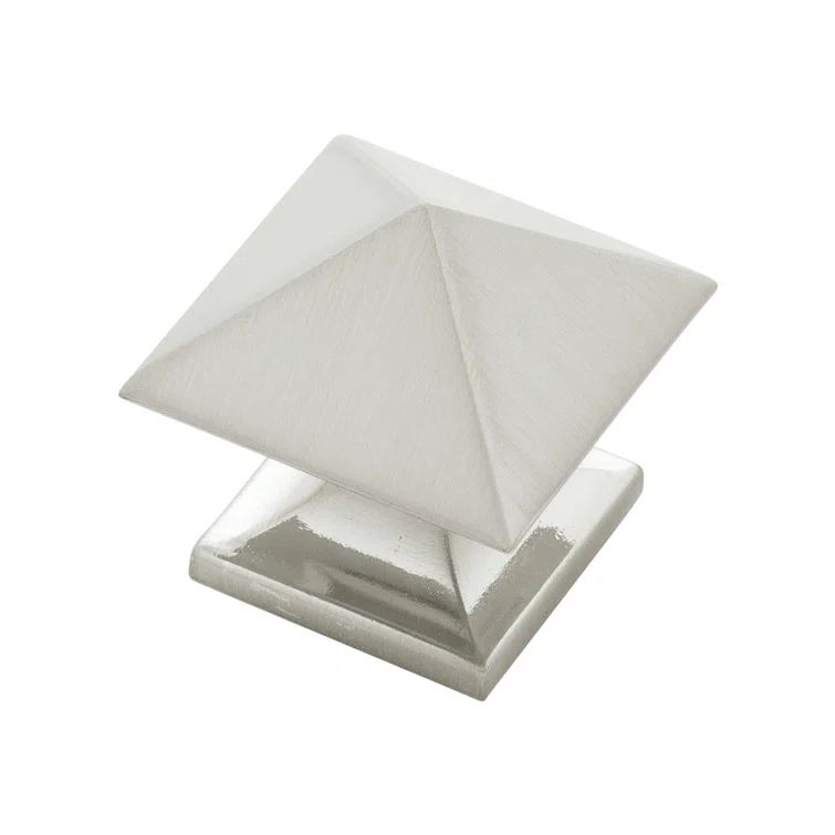 Brushed Nickel Square Geometric Modern Cabinet Knob