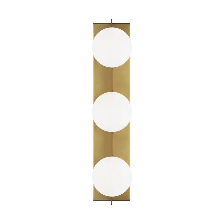 Aged Brass 3-Light Glass Vanity Light
