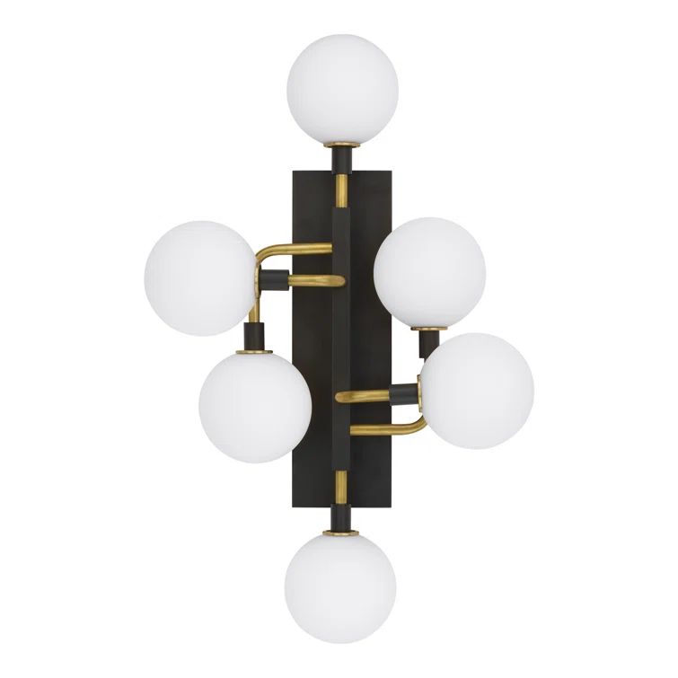 Viaggio 24" Nickel and Opal Glass 6-Light Sconce