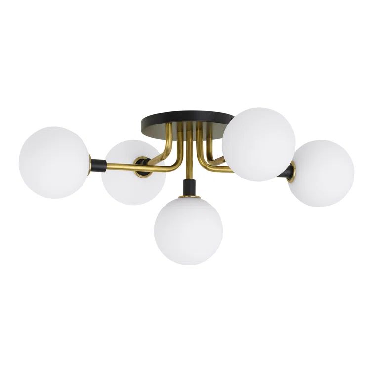 Polished Nickel 22" Glass Globe LED Flush Mount Light