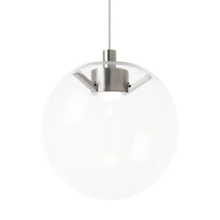 Mini Satin Nickel Clear Glass LED Pendant Light