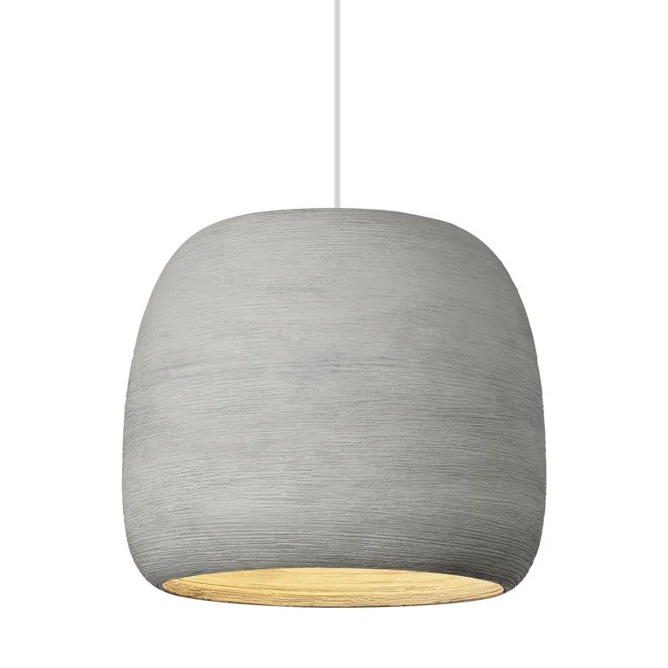 Mini Black and White Concrete Drum Pendant Light