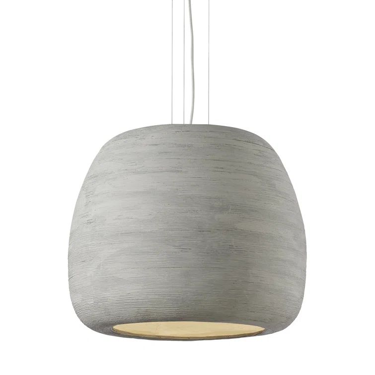 Gray Ceramic LED Pendant Light with Concrete Finish