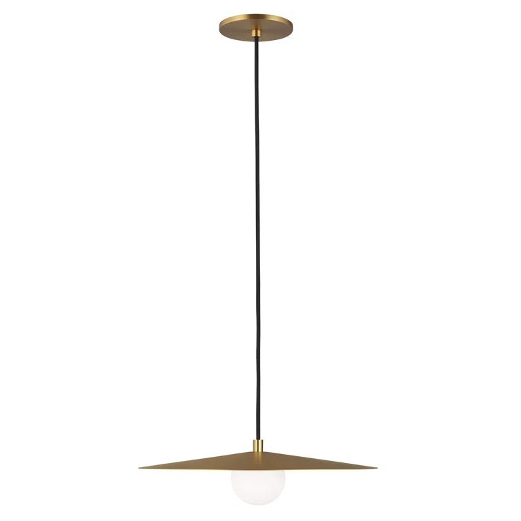 Aged Brass LED Pendant with Glass Globe Shade
