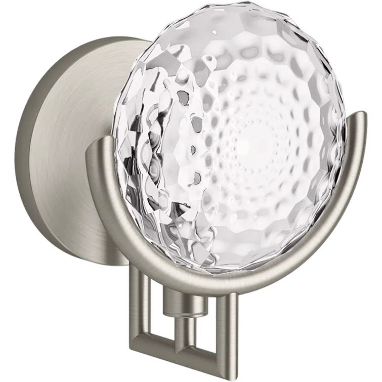 Arendela Brushed Nickel Vanity Sconce with Faceted Glass