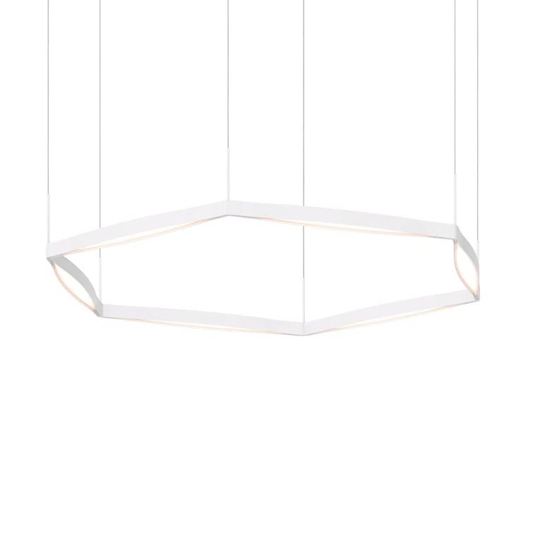 Ola 6-Light Satin White Aluminum LED Statement Pendant