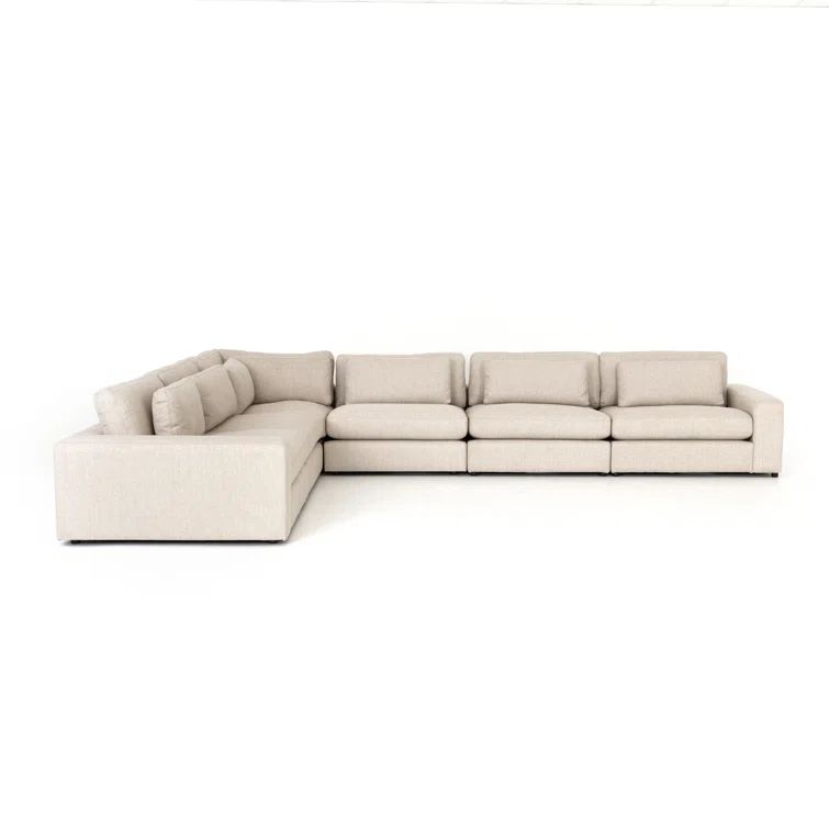 Essence Natural Contemporary 6-Piece Sectional with Ottoman