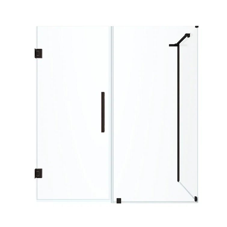 Tampa-Pro Oil Rubbed Bronze Frameless Corner Shower Enclosure