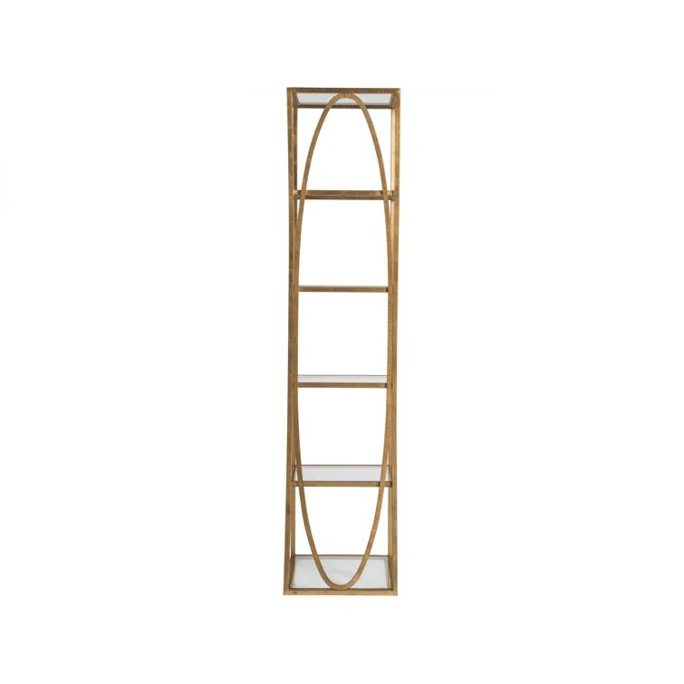 Ellipse Gold Leaf Slim Etagere with 5 Shelves