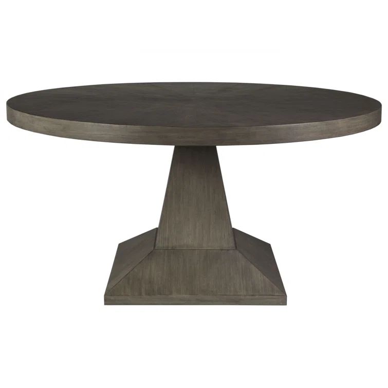 Contemporary Grigio Mahogany Round Dining Table for Six