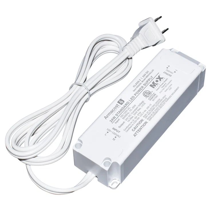 Compact White 24V LED Power Supply Transformer