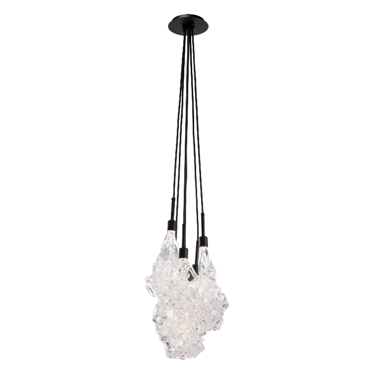 Matte Black Glass LED Cluster Pendant Light
