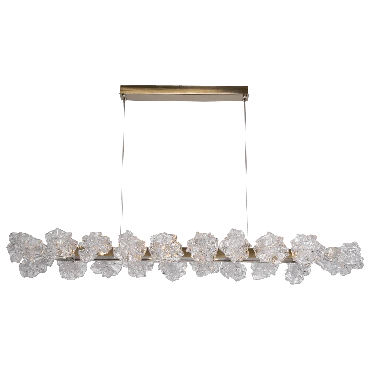 Matte Black and Bronze Glass LED Island Chandelier