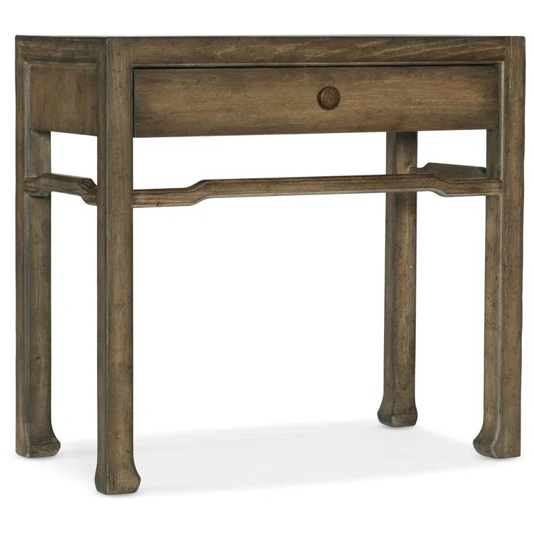 Brown Pecan Veneer Transitional 1-Drawer Nightstand