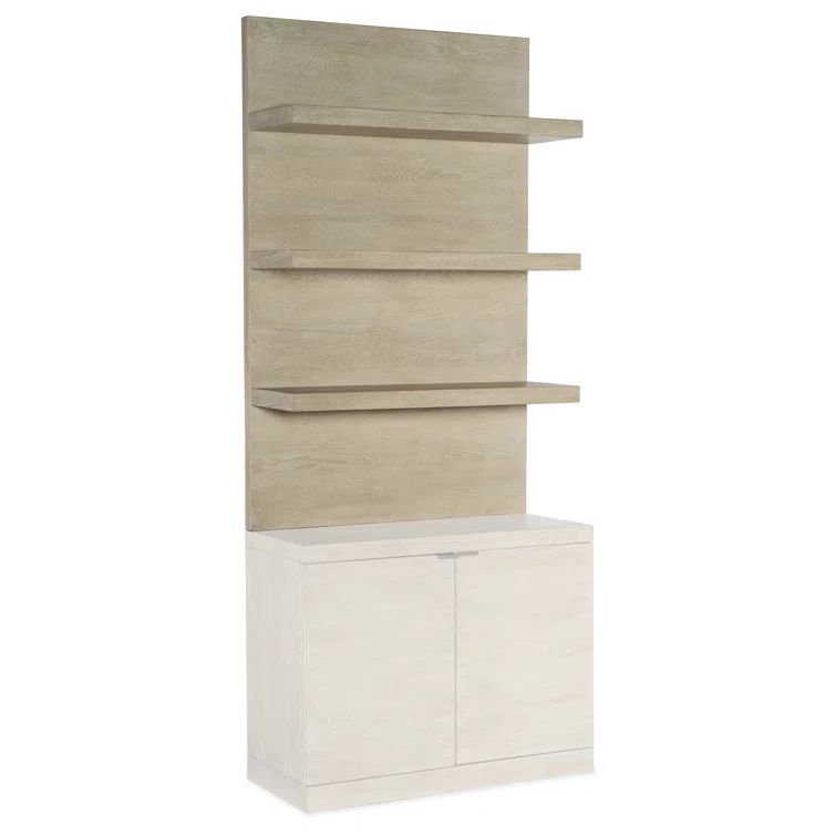 Taupe Oak Veneer Cascade Bookcase Hutch with Shelves
