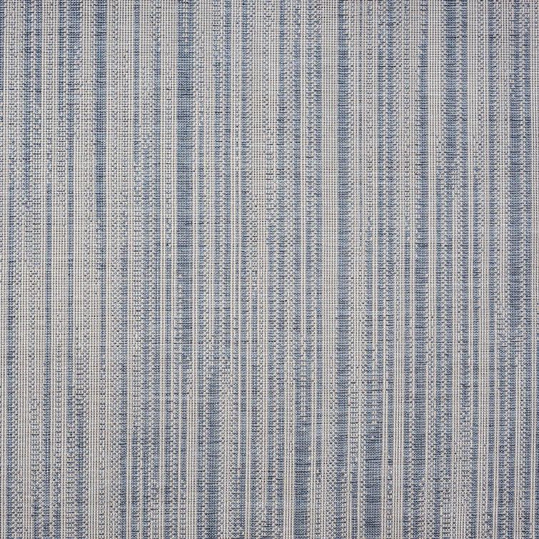 Abstract Blue and Beige Indoor/Outdoor Synthetic Area Rug, 5'2"x7'2"