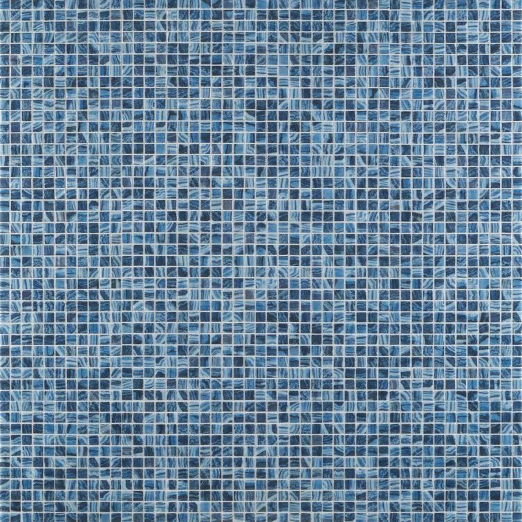 Whirlpool Blue Iridescent Glass Mosaic Tile