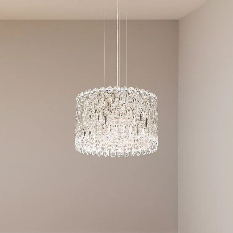 Heirloom Gold Mini Drum 8-Light Crystal Pendant with Clear Heritage Crystals