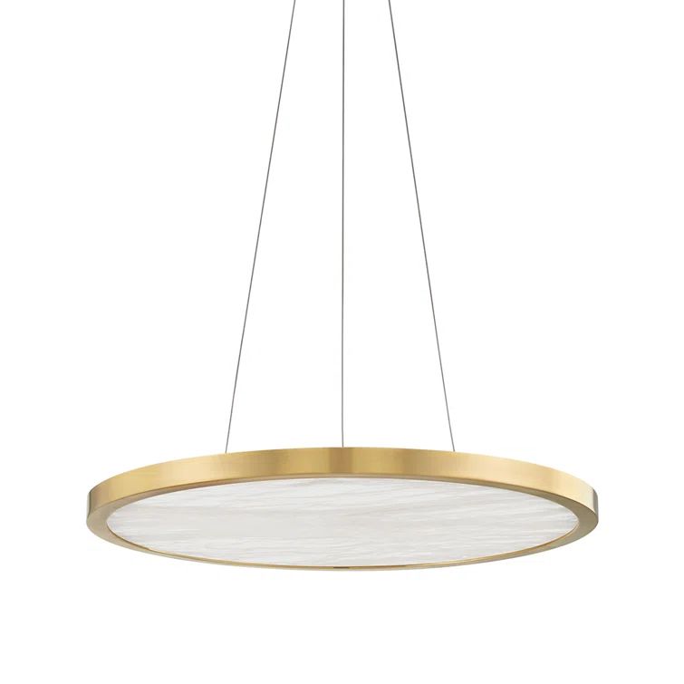 Aged Brass 24" LED Glass Indoor/Outdoor Chandelier