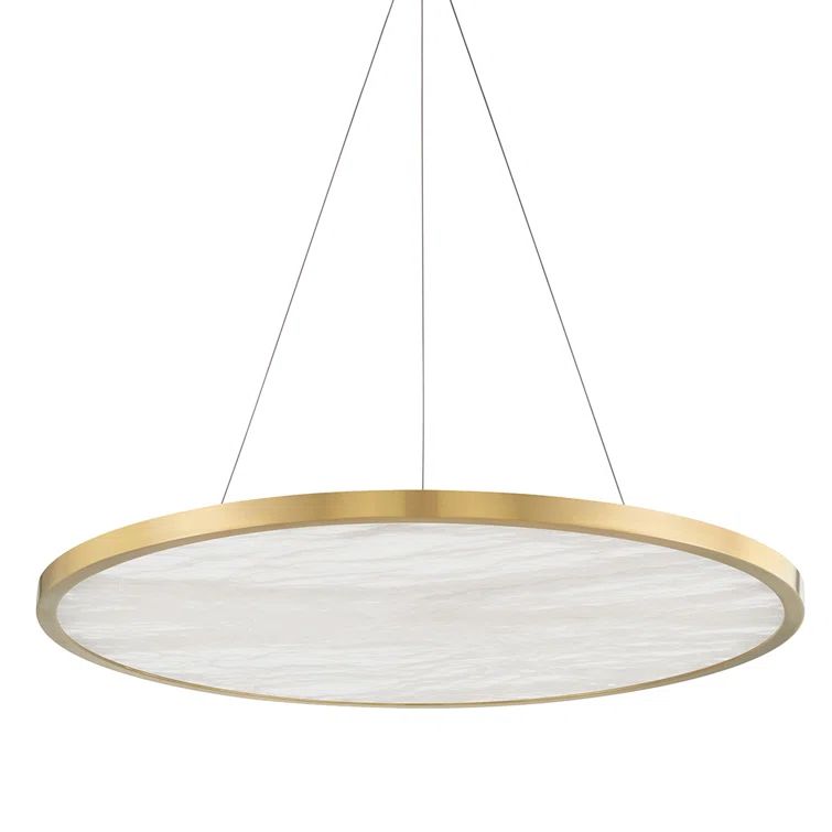 Aged Brass 36" LED Glass Chandelier