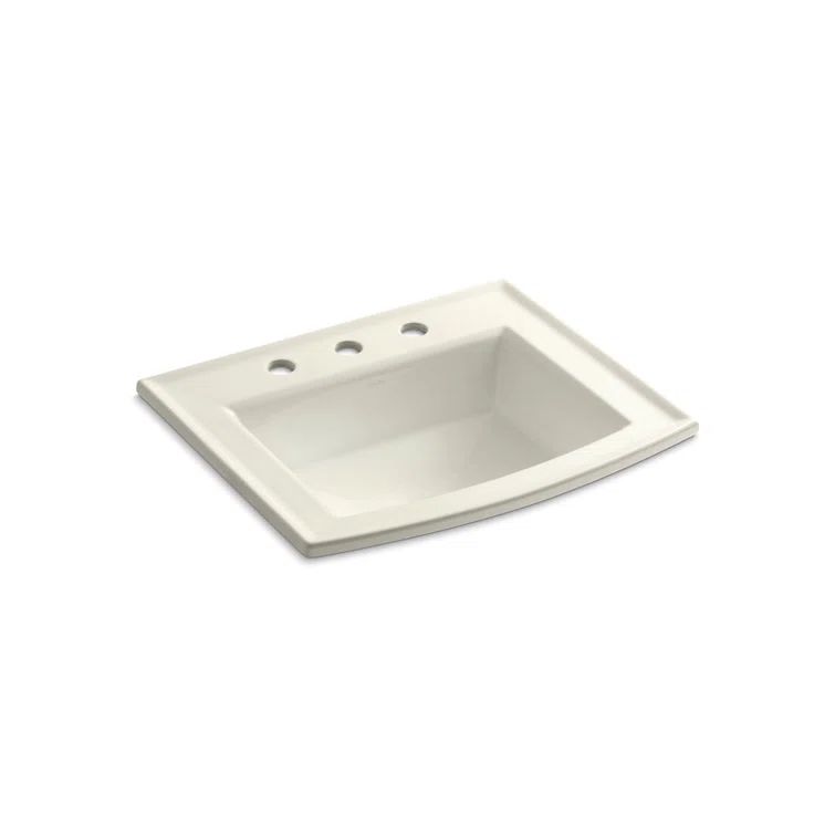 Archer Biscuit Rectangular Self-Rimming Ceramic Bathroom Sink