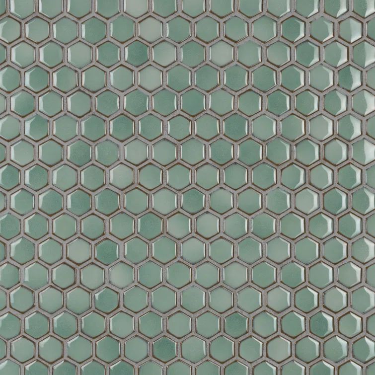 Mint Green Hexagon Porcelain Mosaic Tile for Walls and Floors